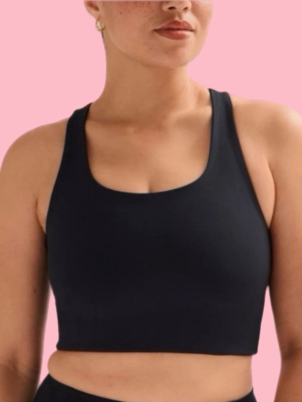 girlfriend collective paloma racerback bra - black